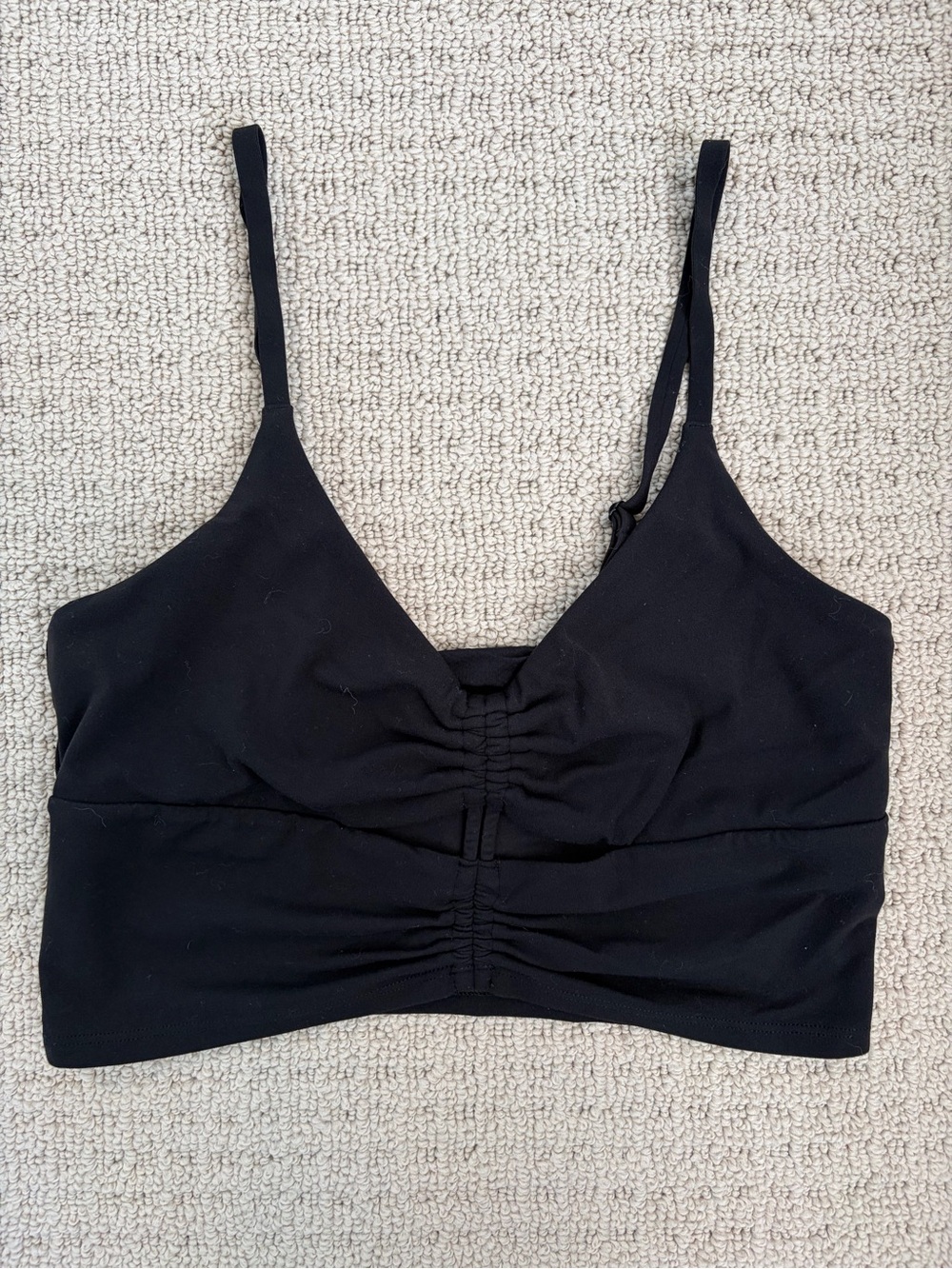 Athleta Black Longline Top with Front Cutout
